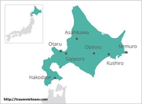 Vị trí địa lý của tỉnh Hokkaido Japan