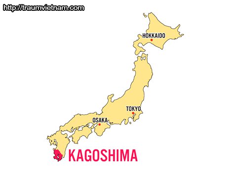 Vị trí địa lý của tỉnh Kagoshima Nhật Bản